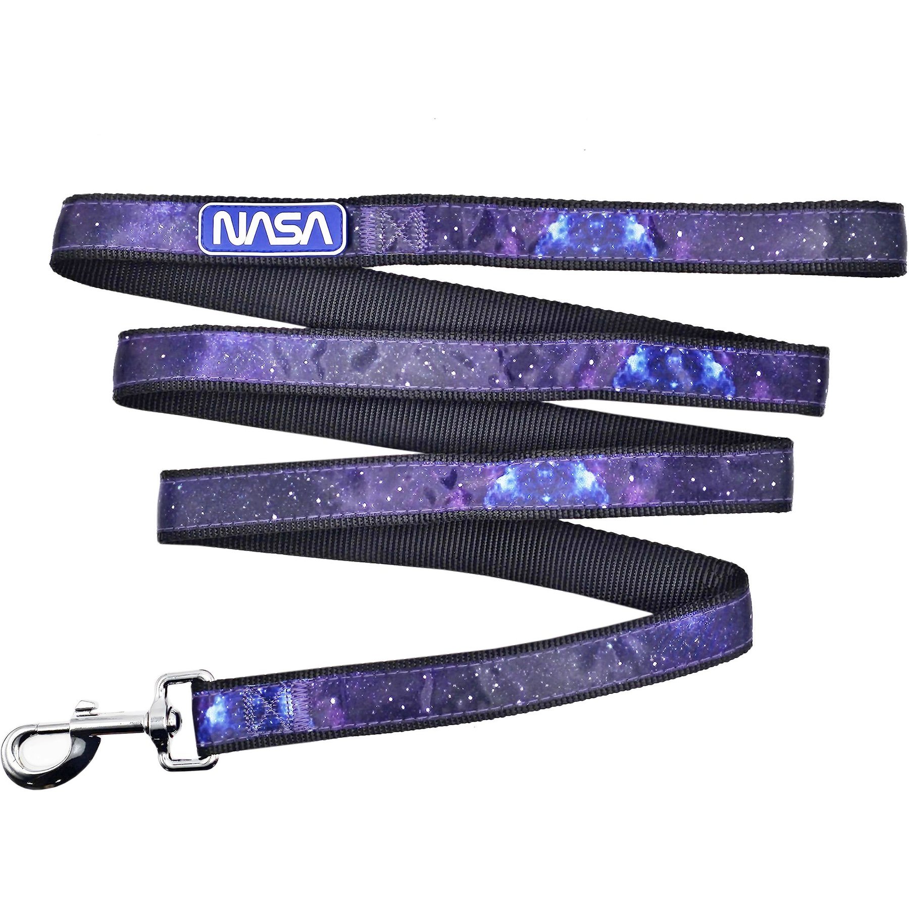 Pets First Satin Nylon Dog Leash, Nasa, Small: 48-in long, 3/8 -in wide