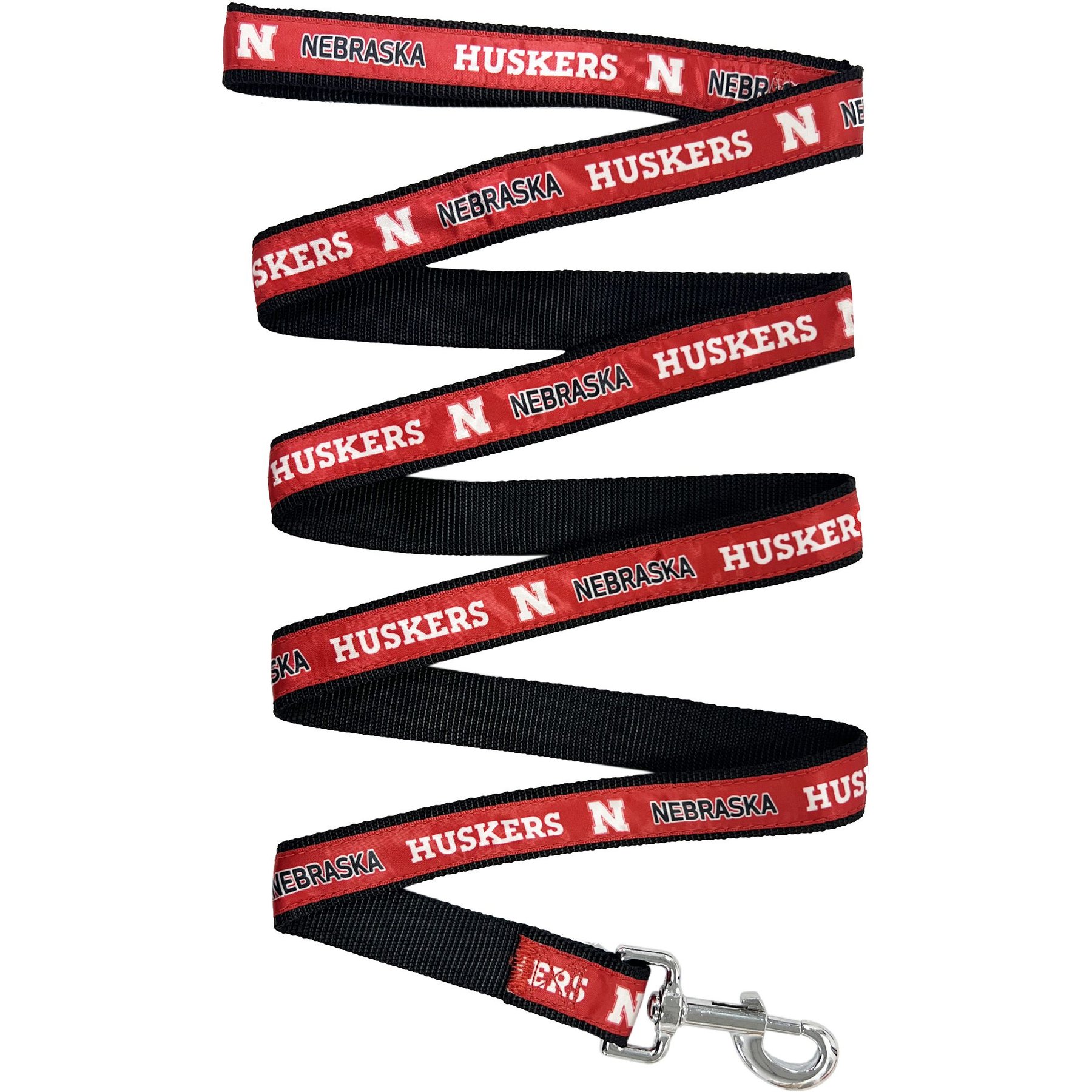 Pets First Satin Nylon Dog Leash, Nebraska, Large: 72-in long, 1-in wide