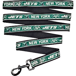 Pets First Satin Nylon Dog Leash, New York Jets, Medium: 48-in long, 5/8-in wide