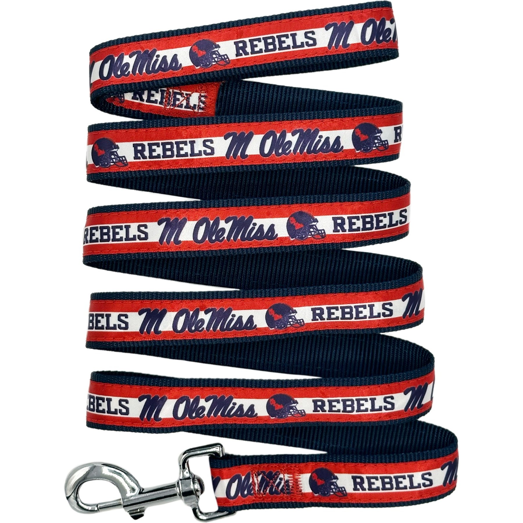 Pets First Satin Nylon Dog Leash, Ole Miss, Small