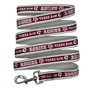 Pets First Satin Nylon Dog Leash, Texas A & M, Large