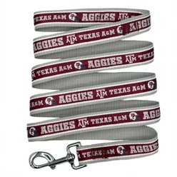 Pets First Satin Nylon Dog Leash, Texas A & M, Medium