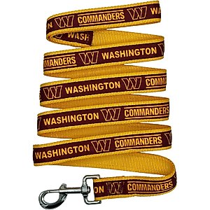 Pets First Satin Nylon Dog Leash, Washington Commanders, Medium: 48-in long, 5/8-in wide