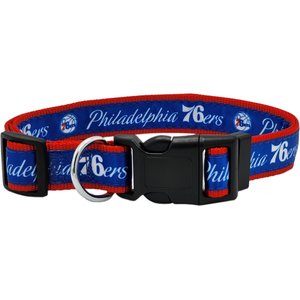 Pets First Satin Nylon Standard Dog Collar, 76Ers, Large: 14 to 24-in neck, 1-in wide