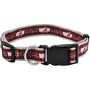 Pets First Satin Nylon Standard Dog Collar, Alabama, Large: 14 to 24-in neck, 1-in wide