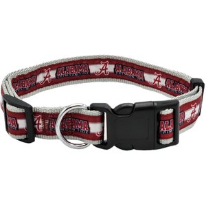 Pets First Satin Nylon Standard Dog Collar, Alabama, Small: 6 to 12-in neck, 3/8-in wide