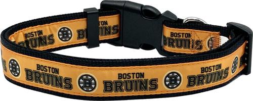 Show full view: Pets First Satin Nylon Standard Dog Collar, Boston Bruins, Large: 14 to 24-in neck, 1-in wide slide 2 of 6