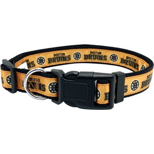 Pets First Satin Nylon Standard Dog Collar, Boston Bruins, Medium: 10 to 16-in neck, 5/8-in wide