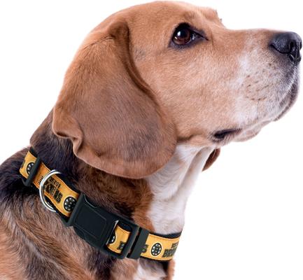 Show full view: Pets First Satin Nylon Standard Dog Collar, Boston Bruins, Medium: 10 to 16-in neck, 5/8-in wide slide 5 of 7