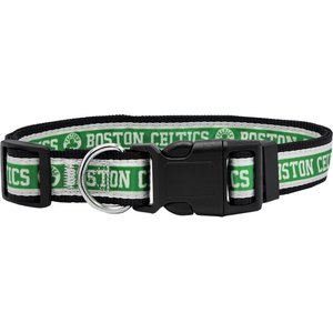 Pets First Satin Nylon Standard Dog Collar, Boston Celtics, Medium: 10 to 16-in neck, 5/8-in wide