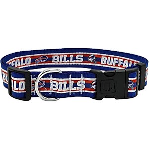 Pets First Satin Nylon Standard Dog Collar, Buffalo Bills, X-Large: 22 to 32-in neck, 1.25-in wide