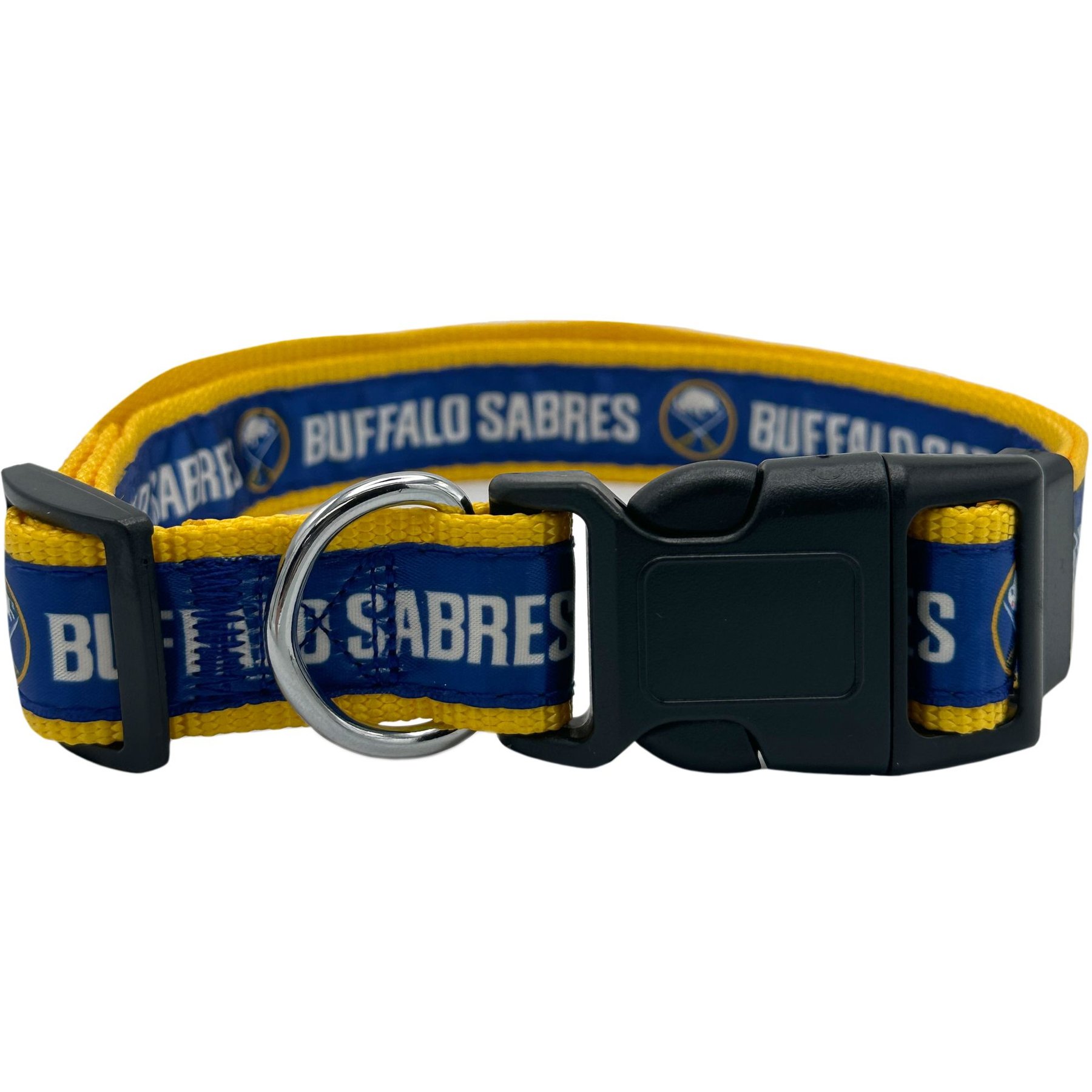 Pets First Satin Nylon Standard Dog Collar, Buffalo Sabres, Small: 6 to 12-in neck, 3/8-in wide