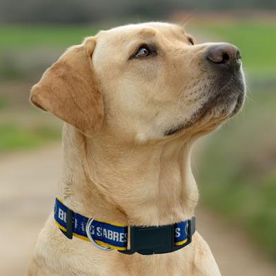 Show full view: Pets First Satin Nylon Standard Dog Collar, Buffalo Sabres, Small: 6 to 12-in neck, 3/8-in wide slide 5 of 6