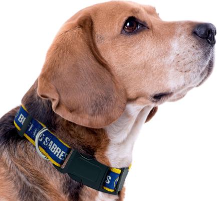 Show full view: Pets First Satin Nylon Standard Dog Collar, Buffalo Sabres, Small: 6 to 12-in neck, 3/8-in wide slide 4 of 6