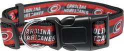 Pets First Satin Nylon Standard Dog Collar, Carolina Hurricanes, Medium: 10 to 16-in neck, 5/8-in wide