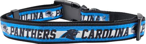 Show full view: Pets First Satin Nylon Standard Dog Collar, Carolina Panthers, Medium: 10 to 16-in neck, 5/8-in wide slide 2 of 6