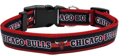 Show full view: Pets First Satin Nylon Standard Dog Collar, Chicago Bulls, Large: 14 to 24-in neck, 1-in wide slide 2 of 6