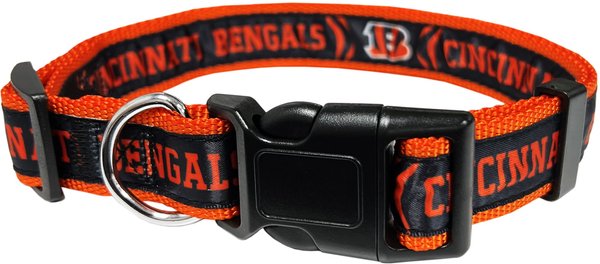 Show full view: Pets First Satin Nylon Standard Dog Collar, Cincinnati Bengals, Large: 14 to 24-in neck, 1-in wide slide 1 of 6