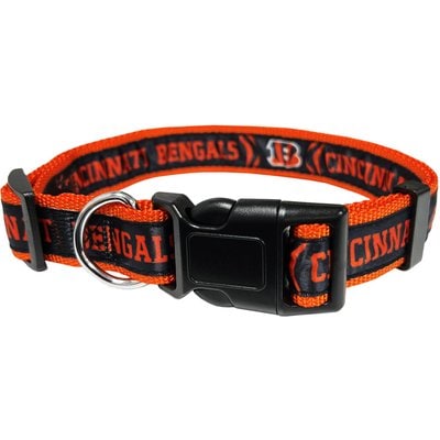 Pets First Pets First Satin Nylon Standard Dog Collar, Cincinnati Bengals, Large: 14 to 24-in neck, 1-in wide