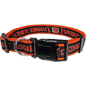 Pets First Satin Nylon Standard Dog Collar, Cincinnati Bengals, Small: 6 to 12-in neck, 3/8-in wide