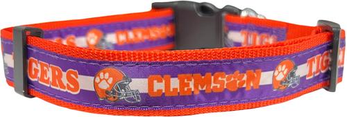 Show full view: Pets First Satin Nylon Standard Dog Collar, Clemson, Large: 14 to 24-in neck, 1-in wide slide 2 of 6
