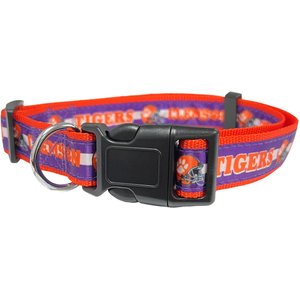 Pets First Satin Nylon Standard Dog Collar, Clemson, Medium: 10 to 16-in neck, 5/8-in wide