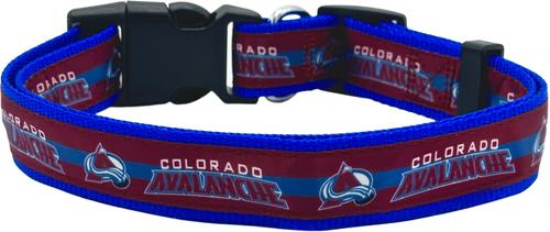 Show full view: Pets First Satin Nylon Standard Dog Collar, Colorado Avalanche, Large: 14 to 24-in neck, 1-in wide slide 2 of 6