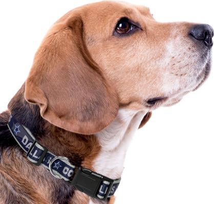 Show full view: Pets First Satin Nylon Standard Dog Collar, Dallas Cowboys, Large: 14 to 24-in neck, 1-in wide slide 4 of 6