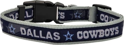 Show full view: Pets First Satin Nylon Standard Dog Collar, Dallas Cowboys, Small: 6 to 12-in neck, 3/8-in wide slide 3 of 7