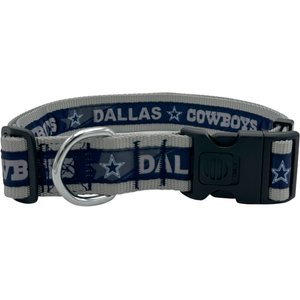Pets First Satin Nylon Standard Dog Collar, Dallas Cowboys, X-Large: 22 to 32-in neck, 1.25-in wide