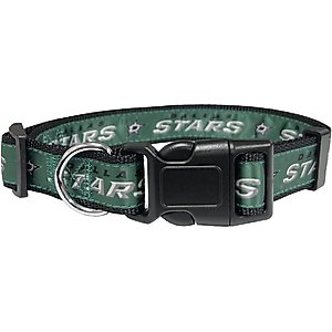 Pets First Satin Nylon Standard Dog Collar, Dallas Stars, Large: 14 to 24-in neck, 1-in wide