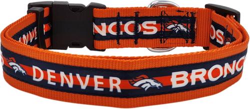 Show full view: Pets First Satin Nylon Standard Dog Collar, Denver Broncos, X-Large: 22 to 32-in neck, 1.25-in wide slide 2 of 6