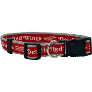 Pets First Satin Nylon Standard Dog Collar, Detroit Red Wings, Large: 14 to 24-in neck, 1-in wide