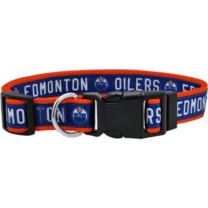Pets First Satin Nylon Standard Dog Collar, Edmonton Oilers, Medium: 10 to 16-in neck, 5/8-in wide