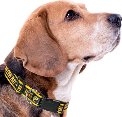 Show full view: Pets First Satin Nylon Standard Dog Collar, Green Bay Packers, Medium: 10 to 16-in neck, 5/8-in wide slide 4 of 6