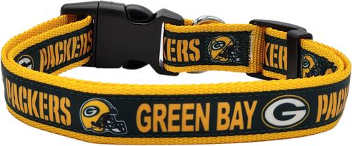 Show full view: Pets First Satin Nylon Standard Dog Collar, Green Bay Packers, Medium: 10 to 16-in neck, 5/8-in wide slide 2 of 6