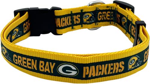 Show full view: Pets First Satin Nylon Standard Dog Collar, Green Bay Packers, X-Large: 22 to 32-in neck, 1.25-in wide slide 2 of 6