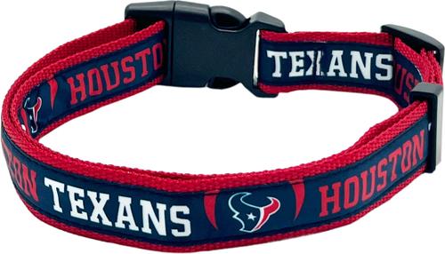 Show full view: Pets First Satin Nylon Standard Dog Collar, Houston Texans, Large: 14 to 24-in neck, 1-in wide slide 2 of 6