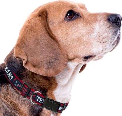 Show full view: Pets First Satin Nylon Standard Dog Collar, Houston Texans, Medium: 10 to 16-in neck, 5/8-in wide slide 3 of 6