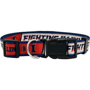 Pets First Satin Nylon Standard Dog Collar, Illinois, Large: 14 to 24-in neck, 1-in wide