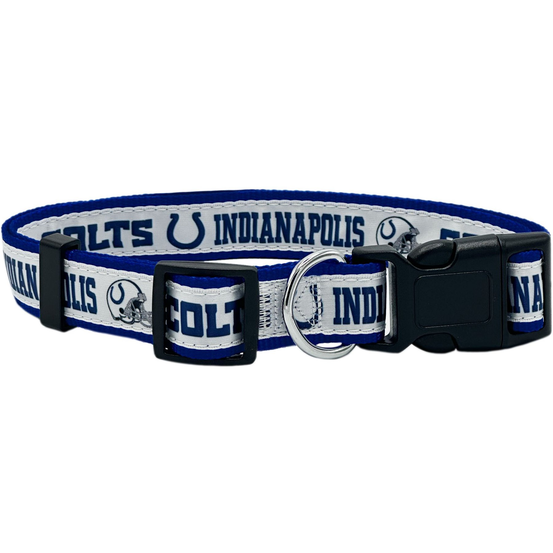 Pets First Satin Nylon Standard Dog Collar, Indianapolis Colts, Large: 14 to 24-in neck, 1-in wide