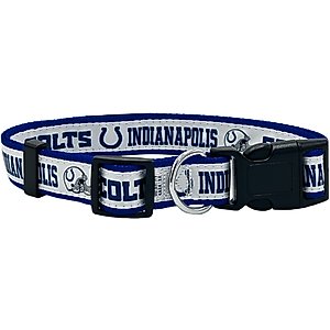 Pets First Satin Nylon Standard Dog Collar, Indianapolis Colts, Medium: 10 to 16-in neck, 5/8-in wide