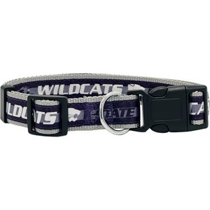 Pets First Satin Nylon Standard Dog Collar, Kansas State, Small: 6 to 12-in neck, 3/8-in wide
