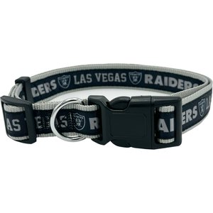 Pets First Satin Nylon Standard Dog Collar, Las Vegas Raiders, Large: 14 to 24-in neck, 1-in wide