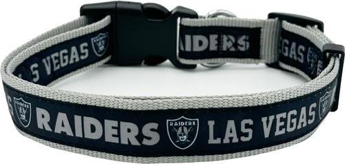 Show full view: Pets First Satin Nylon Standard Dog Collar, Las Vegas Raiders, Medium: 10 to 16-in neck, 5/8-in wide slide 2 of 6