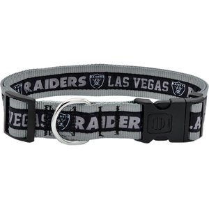 Pets First Satin Nylon Standard Dog Collar, Las Vegas Raiders, X-Large: 22 to 32-in neck, 1.25-in wide