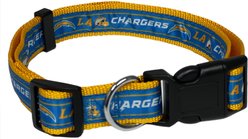 Pets First Satin Nylon Standard Dog Collar, Los Angeles Chargers, Large: 14 to 24-in neck, 1-in wide slide 1 of 5