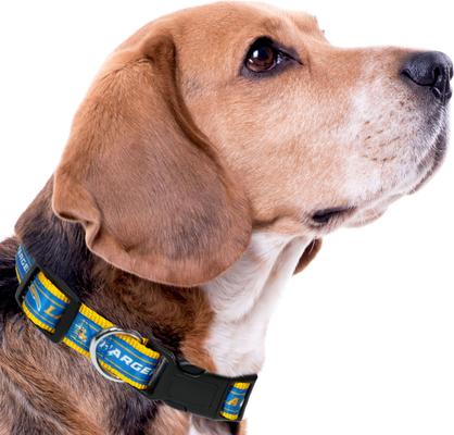 Show full view: Pets First Satin Nylon Standard Dog Collar, Los Angeles Chargers, Large: 14 to 24-in neck, 1-in wide slide 4 of 6