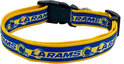 Show full view: Pets First Satin Nylon Standard Dog Collar, Los Angeles Rams, Small: 6 to 12-in neck, 3/8-in wide slide 3 of 7
