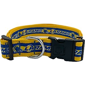 Pets First Satin Nylon Standard Dog Collar, Los Angeles Rams, X-Large: 22 to 32-in neck, 1.25-in wide